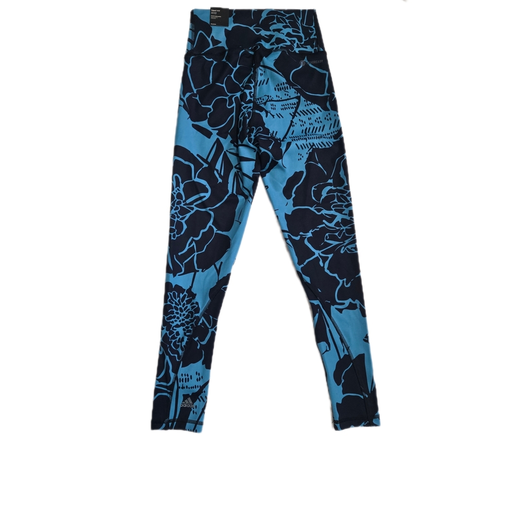 NWT Adidas 7/8 Aeroready Highrise Navy Blue and Light Blue Leggings